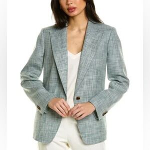 LAFAYETTE 148 Green Carter Wool & Silk-blend Jacket Blazer Women’s 8